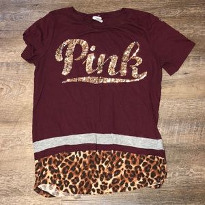 PINK maroon shirt with sparkles